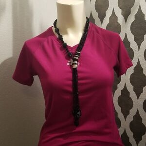 Black sparkly bead necklace